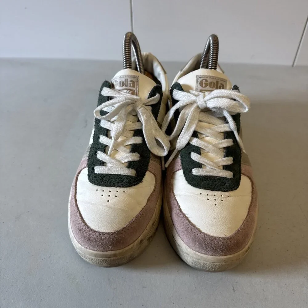 Gola Grandslam‎ Quadrant Laceup Sneakers Size 7 Pink Green Gold Athleisure